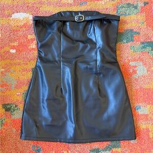 Revolve black pleather mini dress